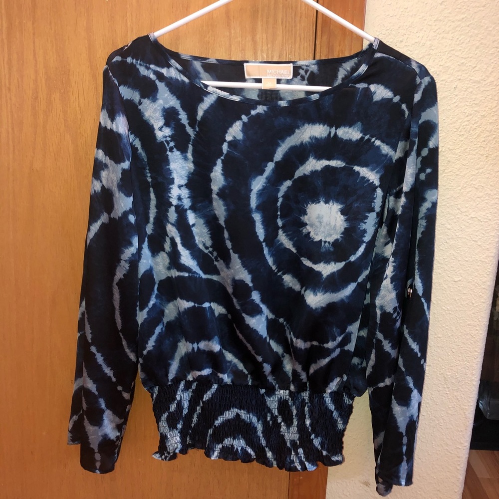 MICHAEL KORS LONGSLEEVE SILK BLOUSE